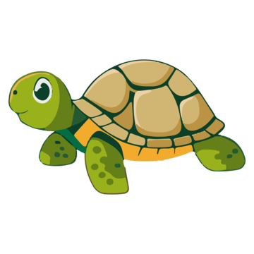 pngtree simple flat hand draw cute cartoon turtle vector png image 6667208