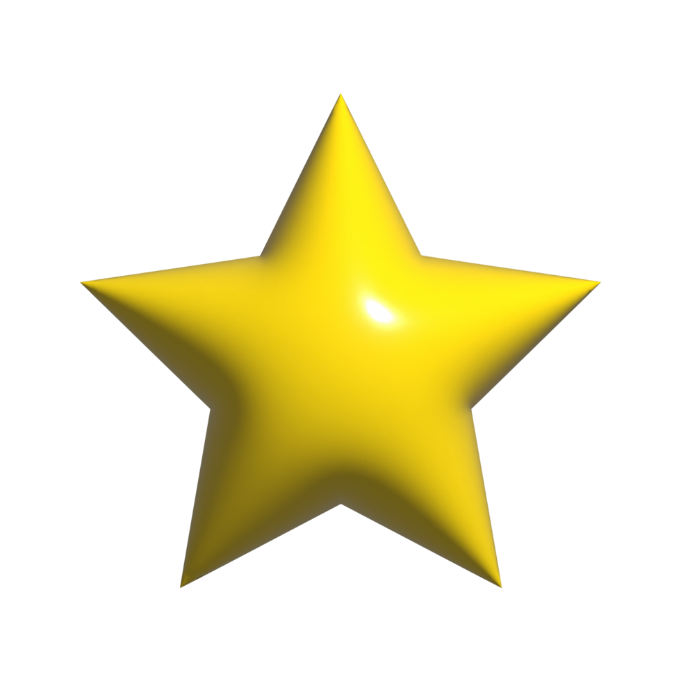 star icon in cartoon 3d style isolated on transparant background free png1